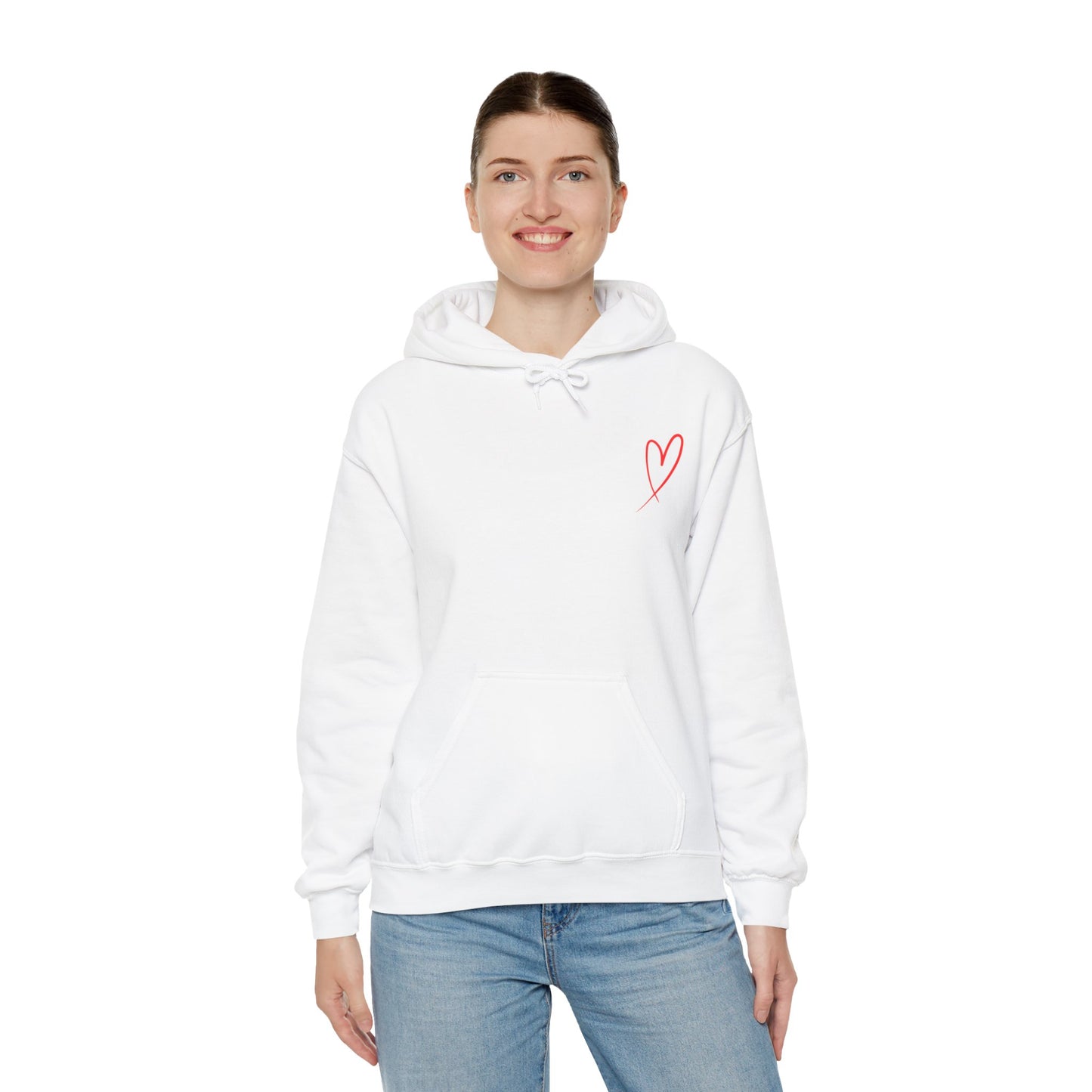 Red heart valentine's special Heavy Hooded Sweatshirt for men and women