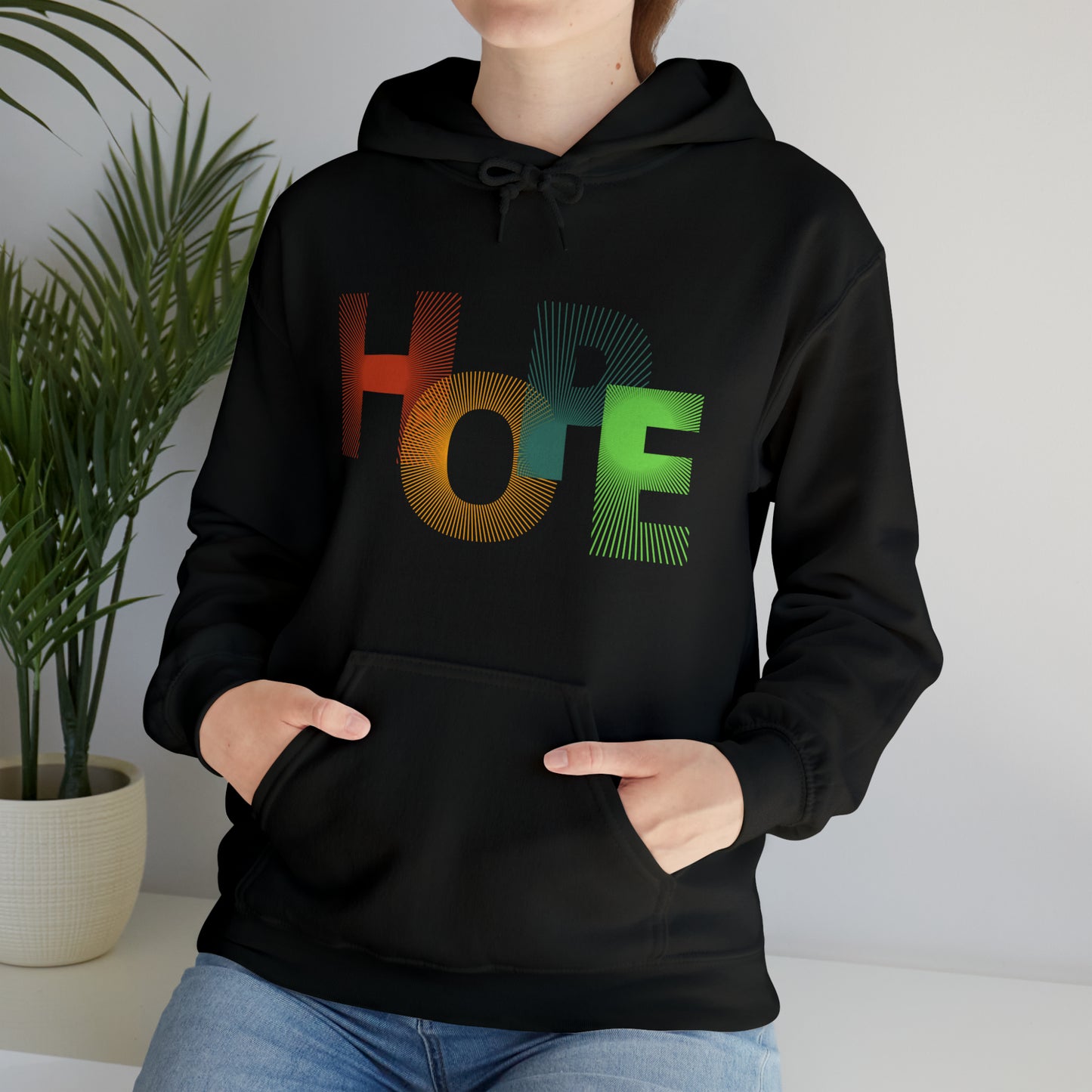 Beautiful and colourful HOPE Heavy Blend™ Hooded Sweatshirt for men and women