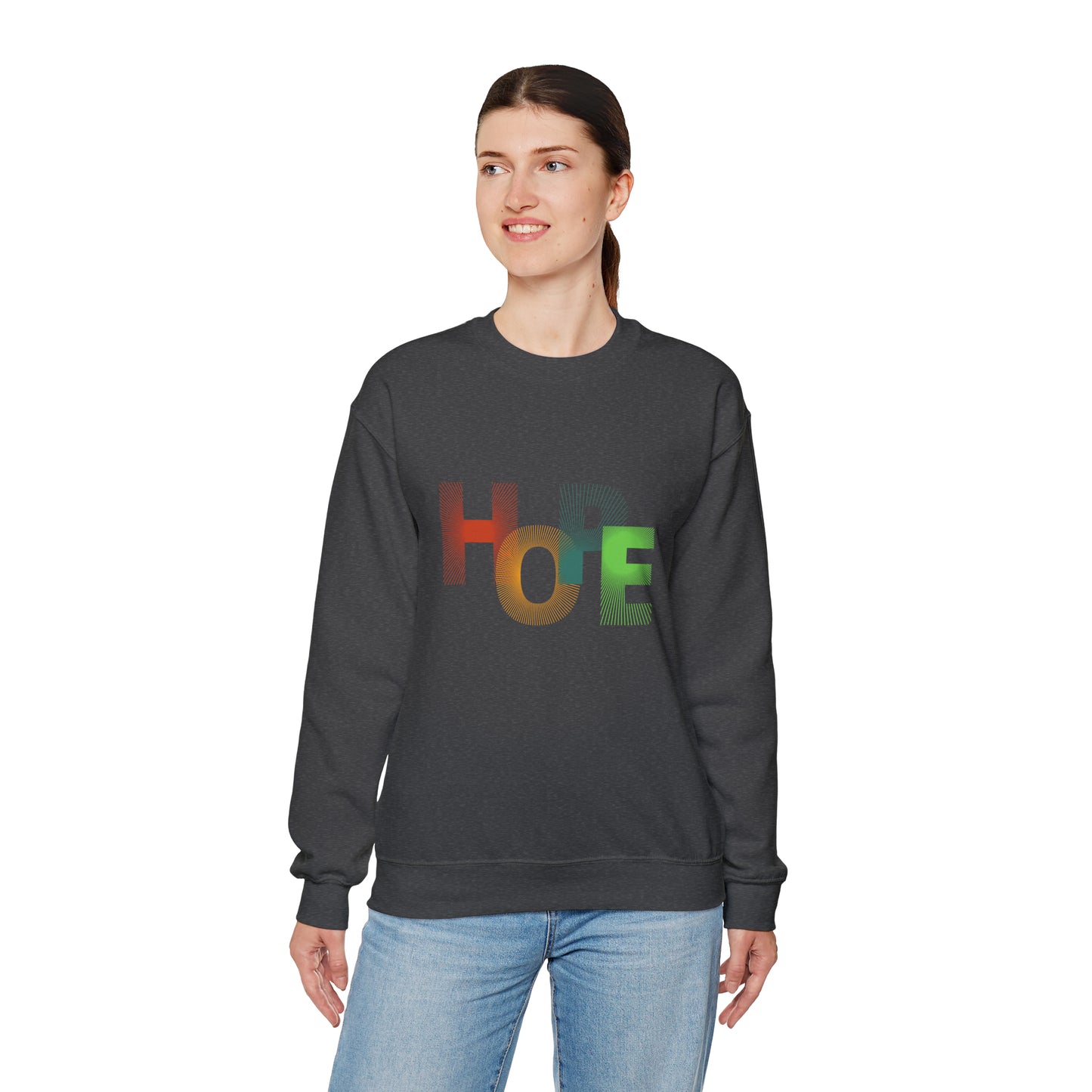 Beautiful and Colourful HOPE Heavy Blend™ Crewneck Sweatshirt for men and women