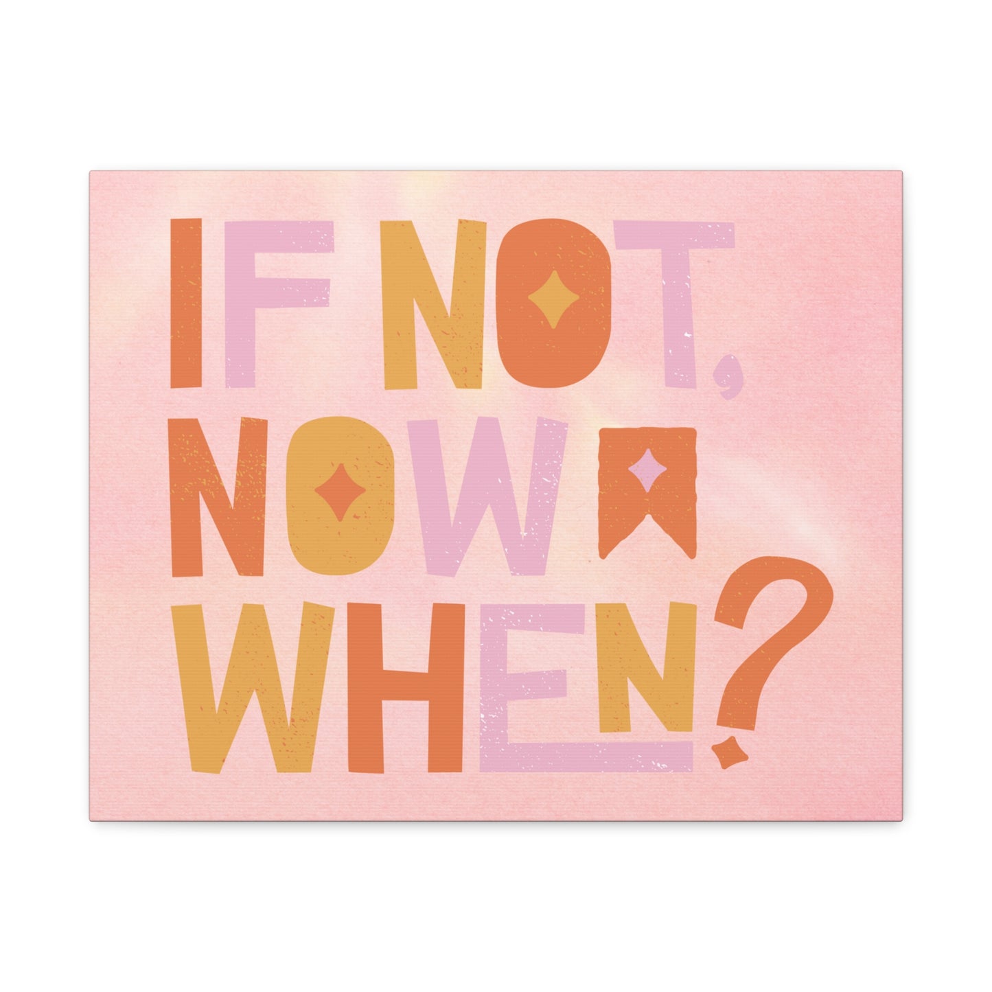 Motivational if not now when? Canvas Gallery Wraps