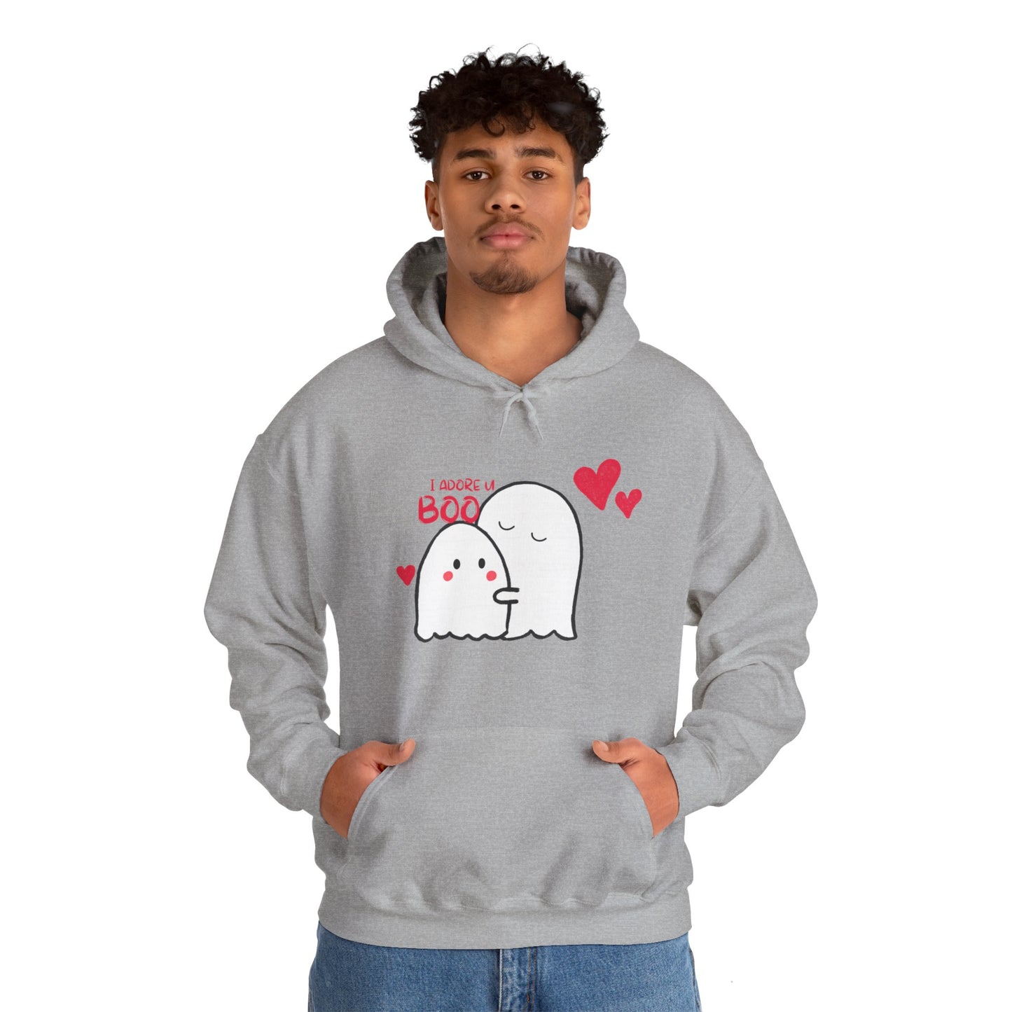 Cute i adore you my boo Heavy Hooded Sweatshirt for men and women