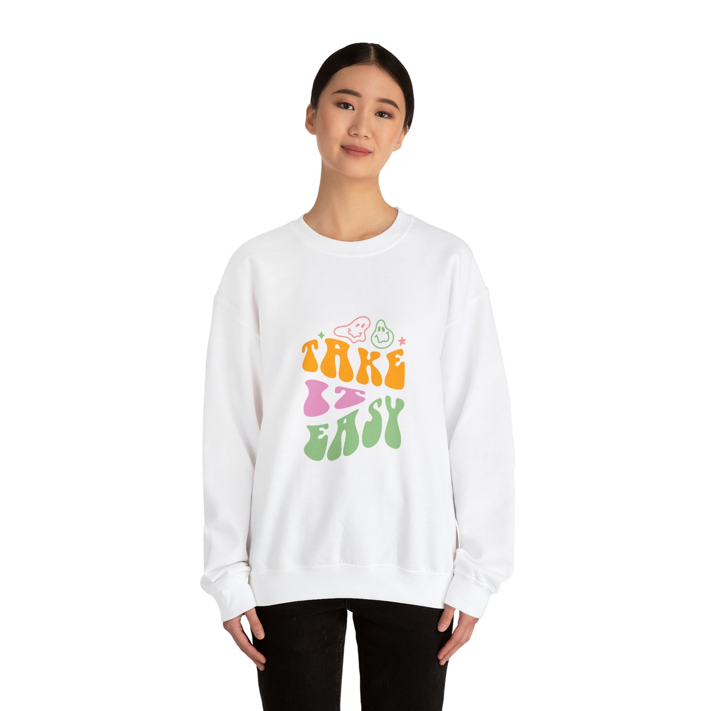 Take it easy colourful men and women Heavy Blend™ Crewneck Sweatshirt