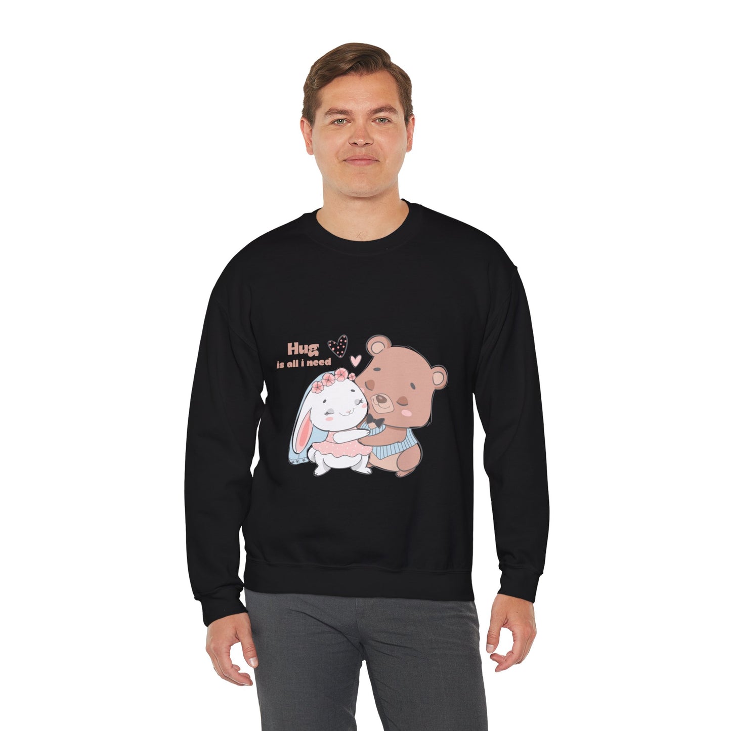 Hug is all i need Cute heavy Valentine's Special Sweatshirt for men and women