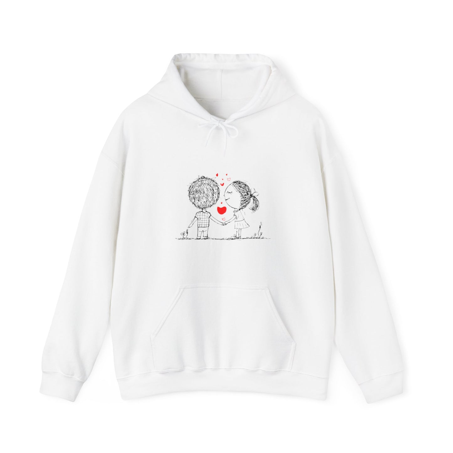 Love couple, Valentine's day cute Heavy Hooded Sweatshirt for men women