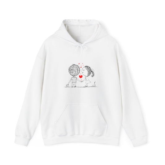 Love couple, Valentine's day cute Heavy Hooded Sweatshirt for men women