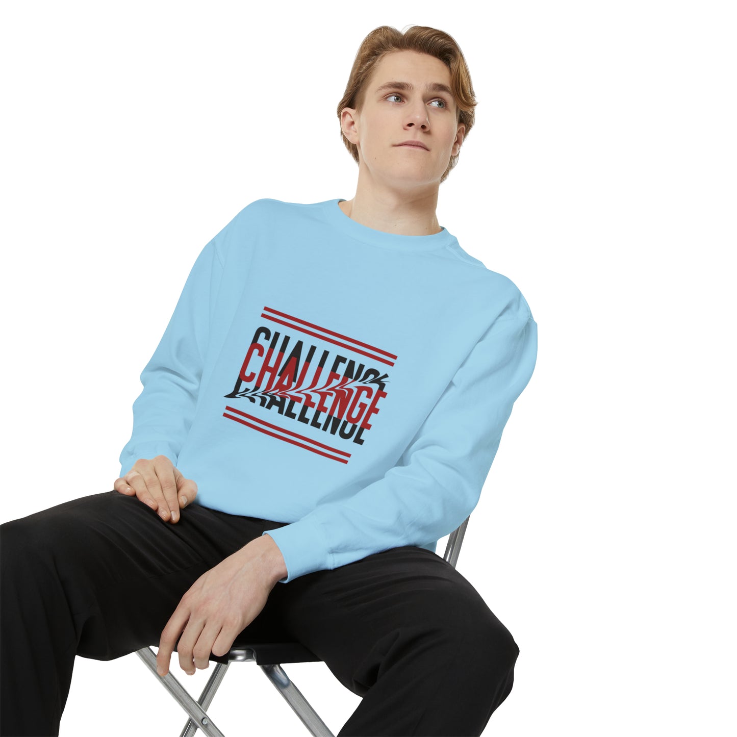 Beautiful Creative Challenge print men and women and  Garment-Dyed Sweatshirt