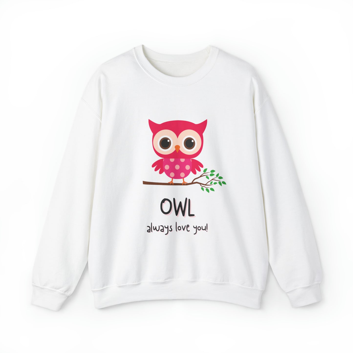 Cute owl always love you Heavy Blend™ Crewneck Sweatshirt for men and women