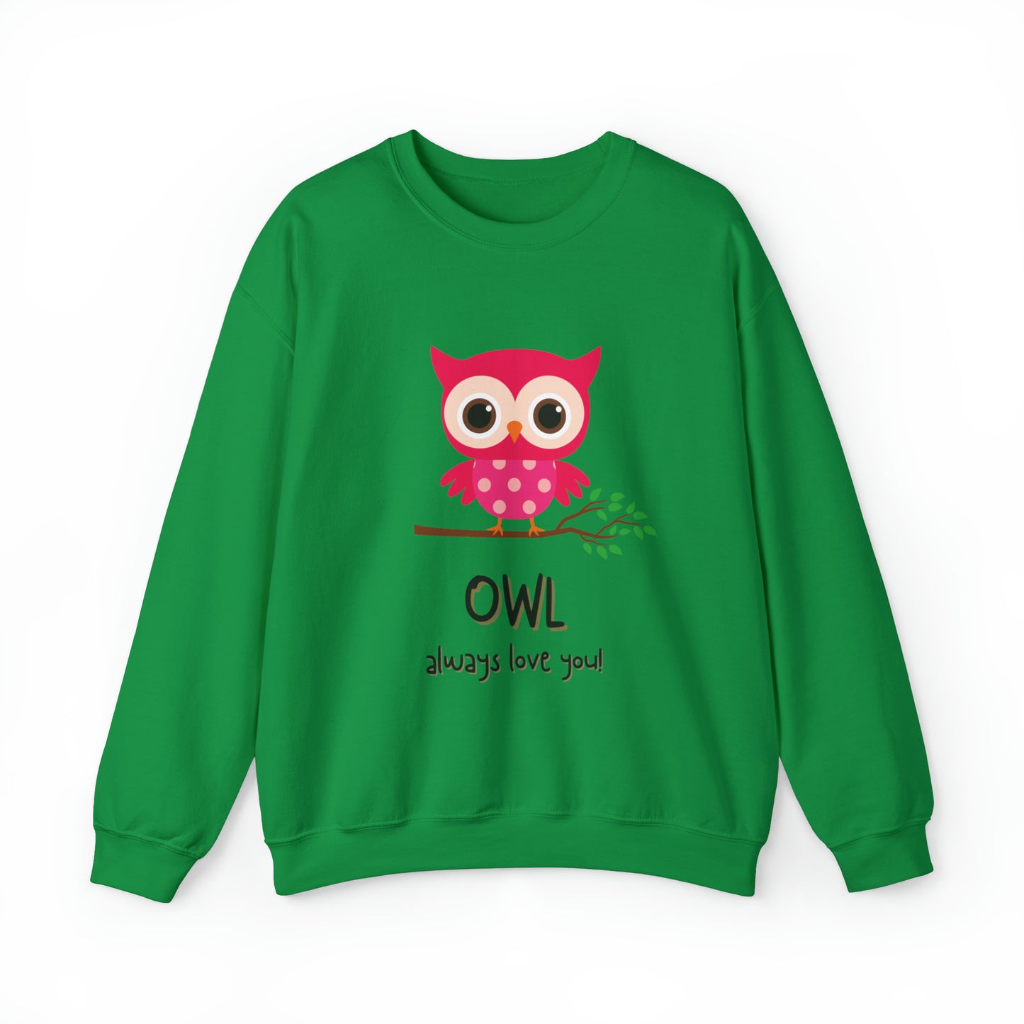 Cute owl always love you Heavy Blend™ Crewneck Sweatshirt for men and women