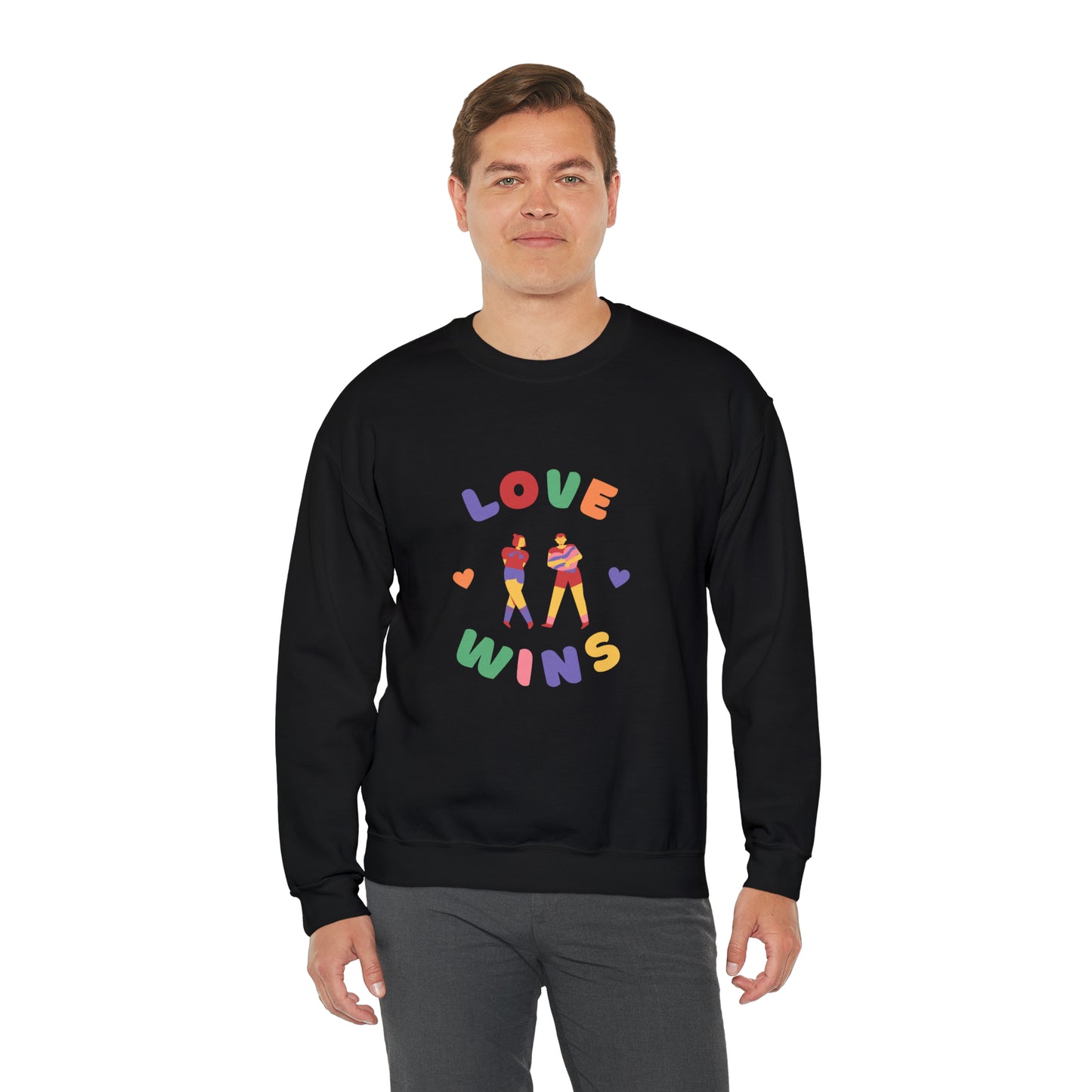 Beautiful LOVE WINS couple Heavy Blend™ Crewneck Sweatshirt for men and women