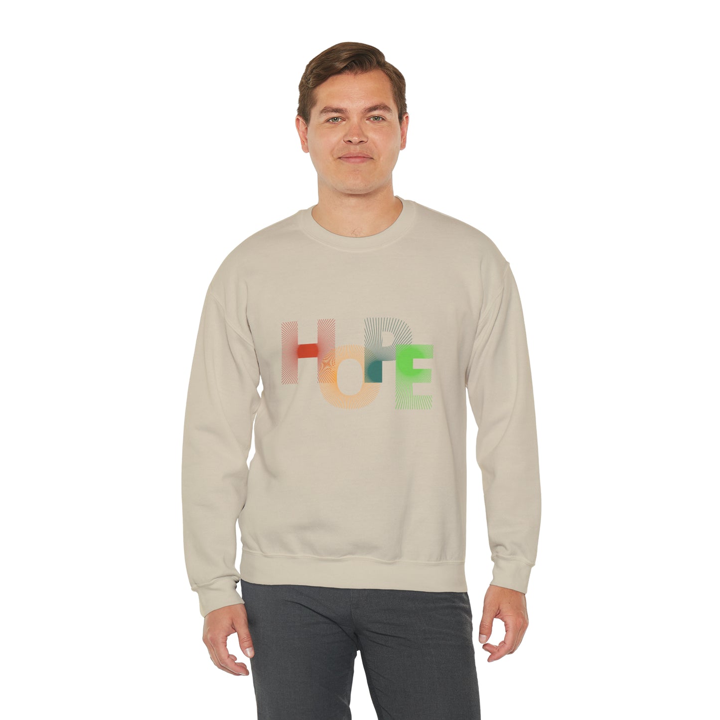 Beautiful and Colourful HOPE Heavy Blend™ Crewneck Sweatshirt for men and women