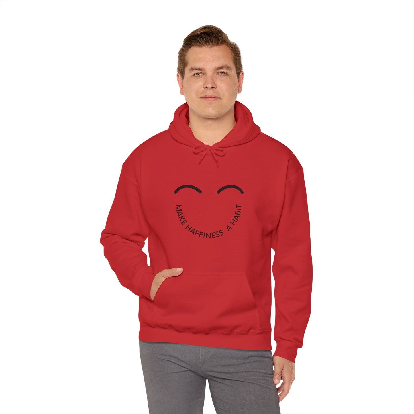 Make happiness a habit Heavy Blend™ Hooded Sweatshirt for men and women