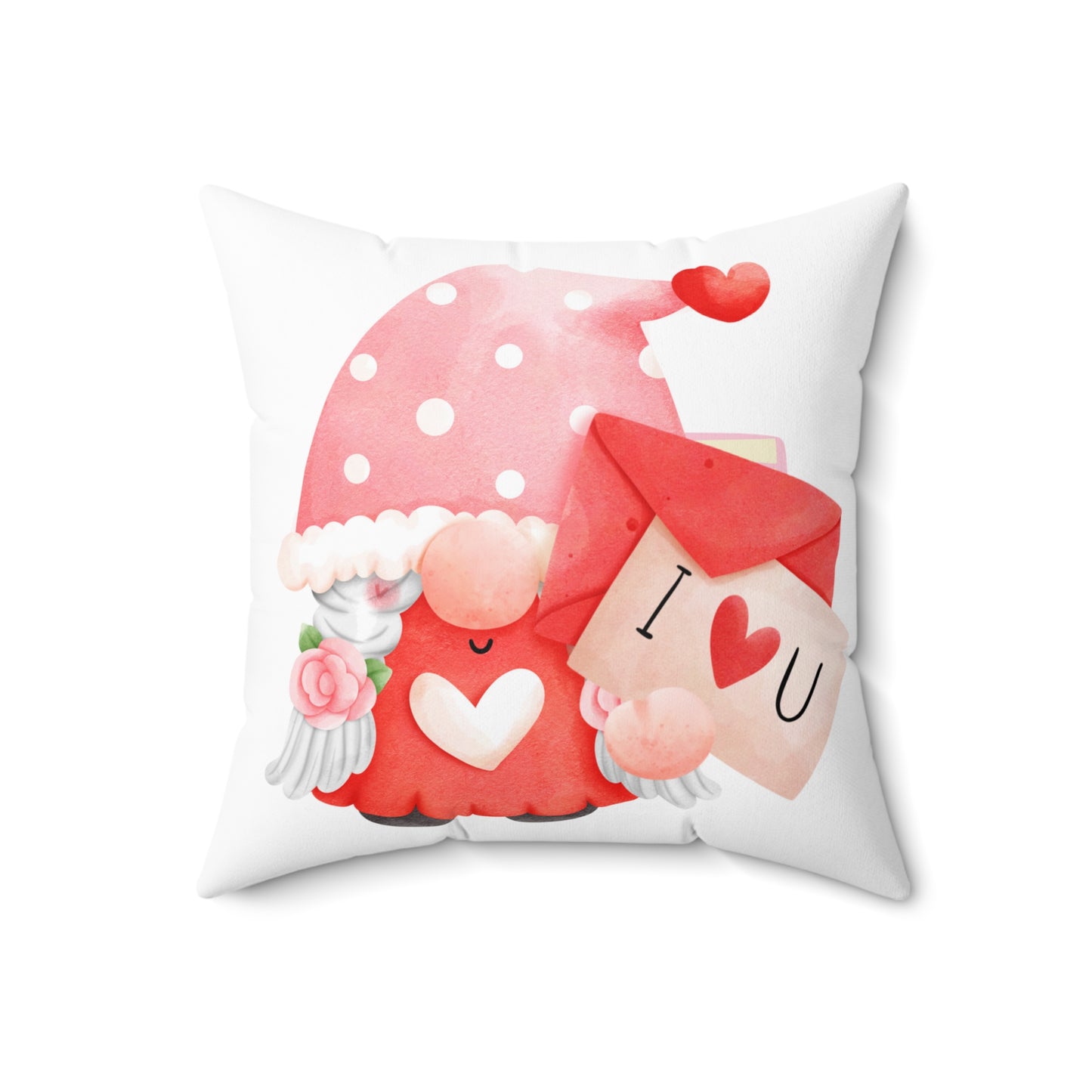 I Love You cute gnome love valentine's day gift Square Pillow