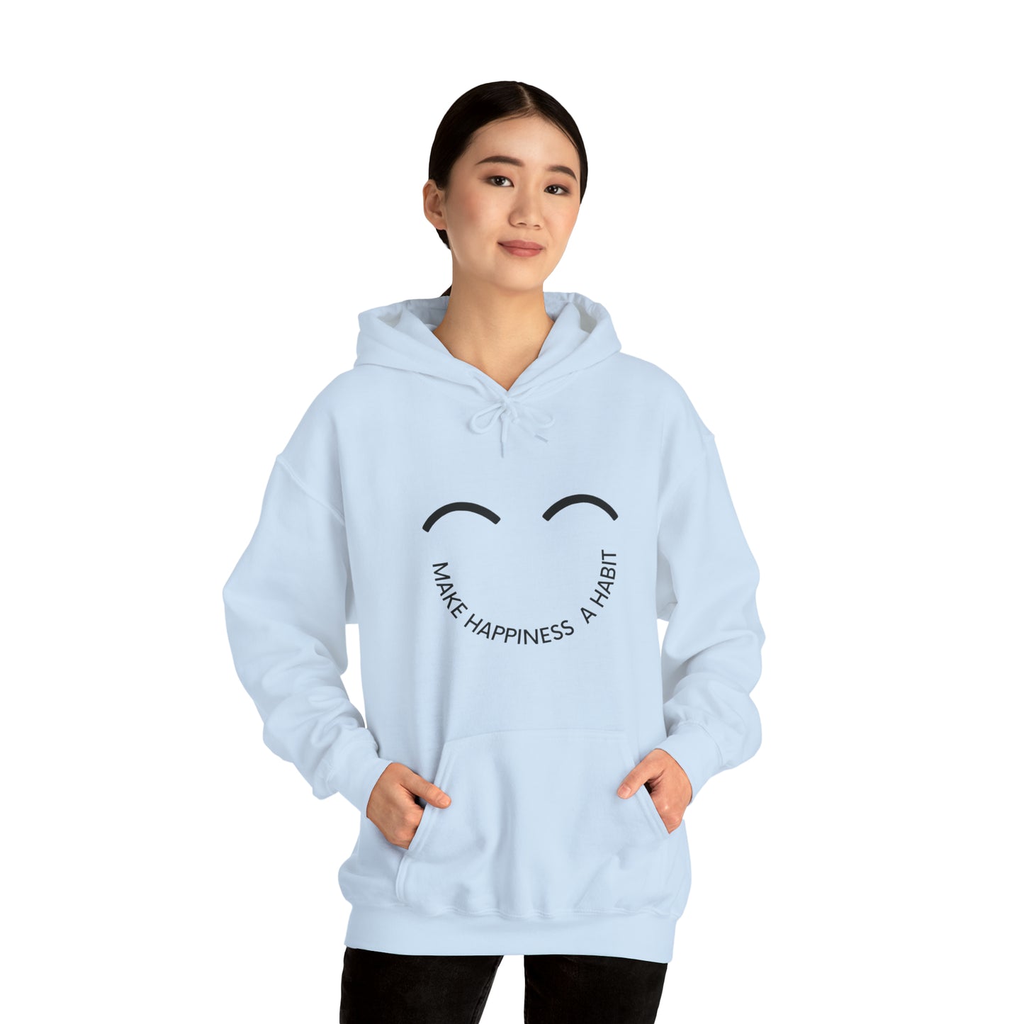 Make happiness a habit Heavy Blend™ Hooded Sweatshirt for men and women