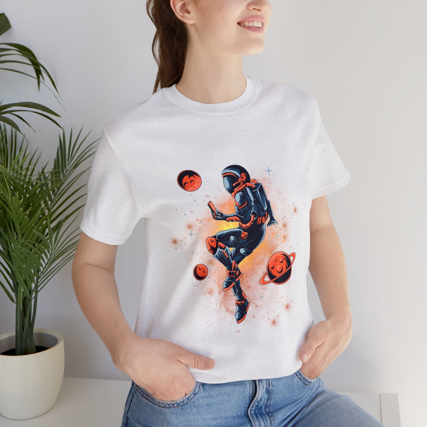 Beautiful Astronaut Jersey Short Sleeve T-Shirt for men and women