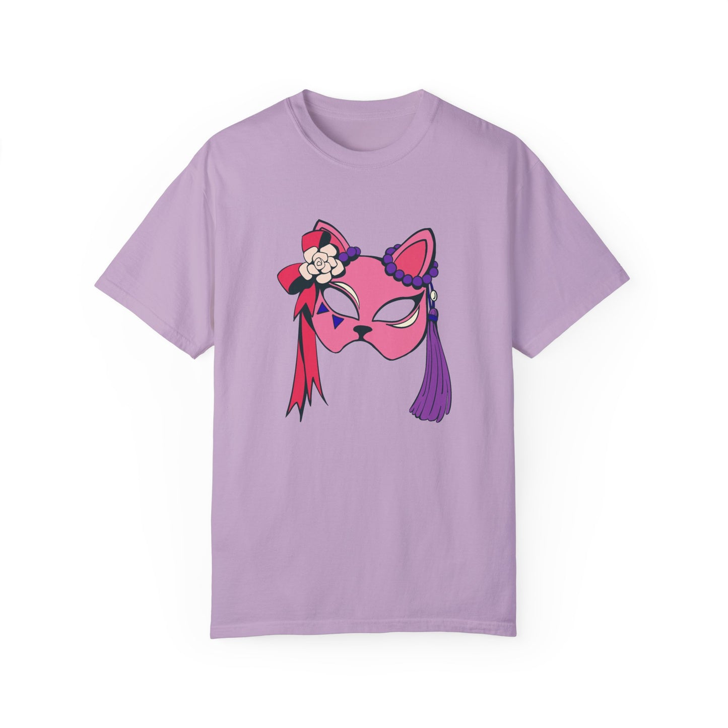 Beautiful cat mask artwork T-shirt for women