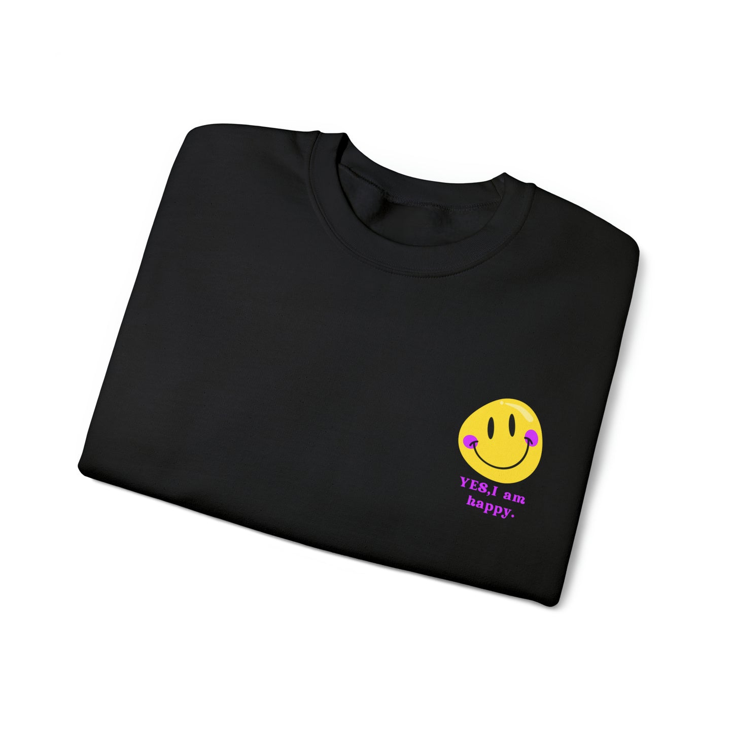 Yes, i am happy Heavy Blend™ Crewneck Sweatshirt for men and women