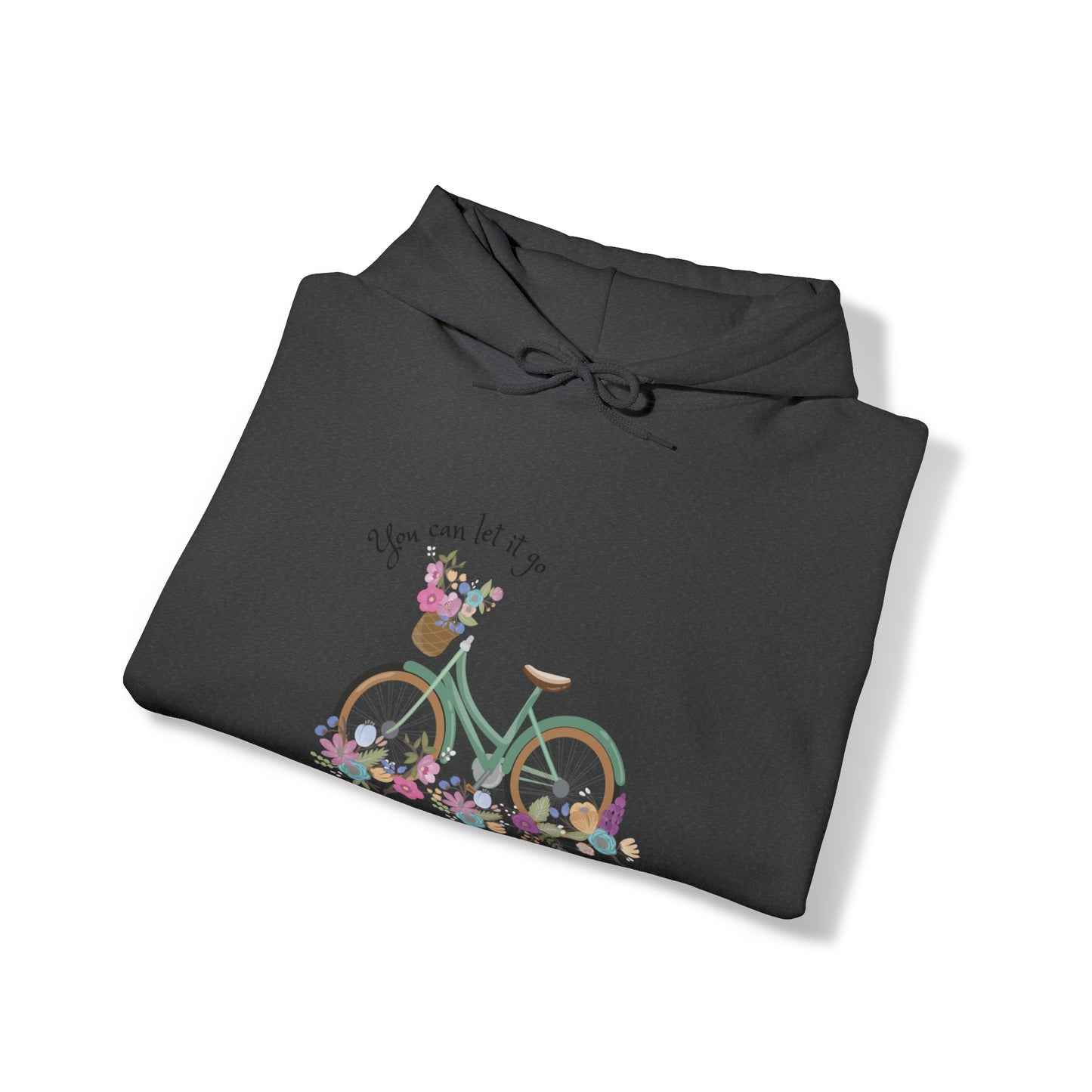 Beautiful and Colourful bicycle with flowers you can let it go  Heavy Blend™ Hooded Sweatshirt for women