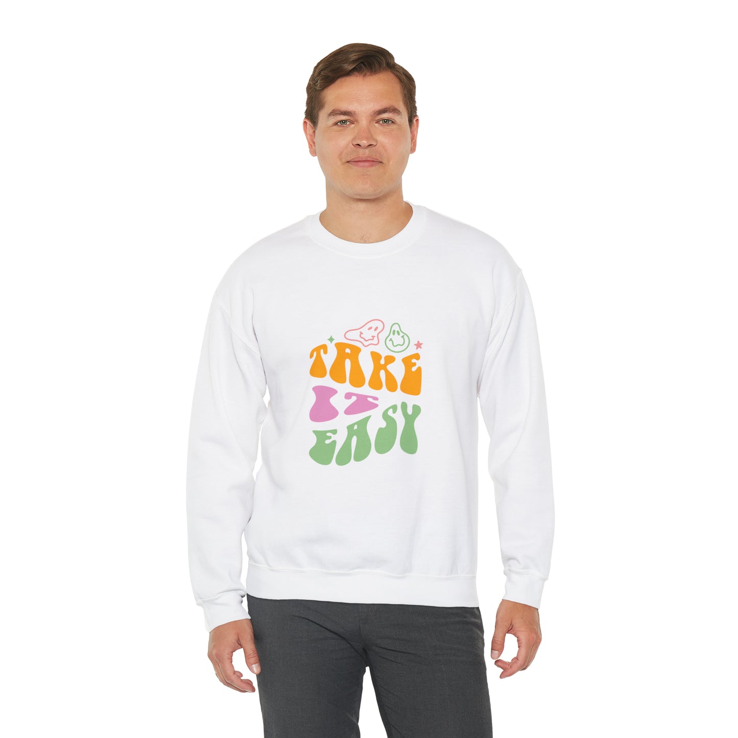 Take it easy colourful men and women Heavy Blend™ Crewneck Sweatshirt