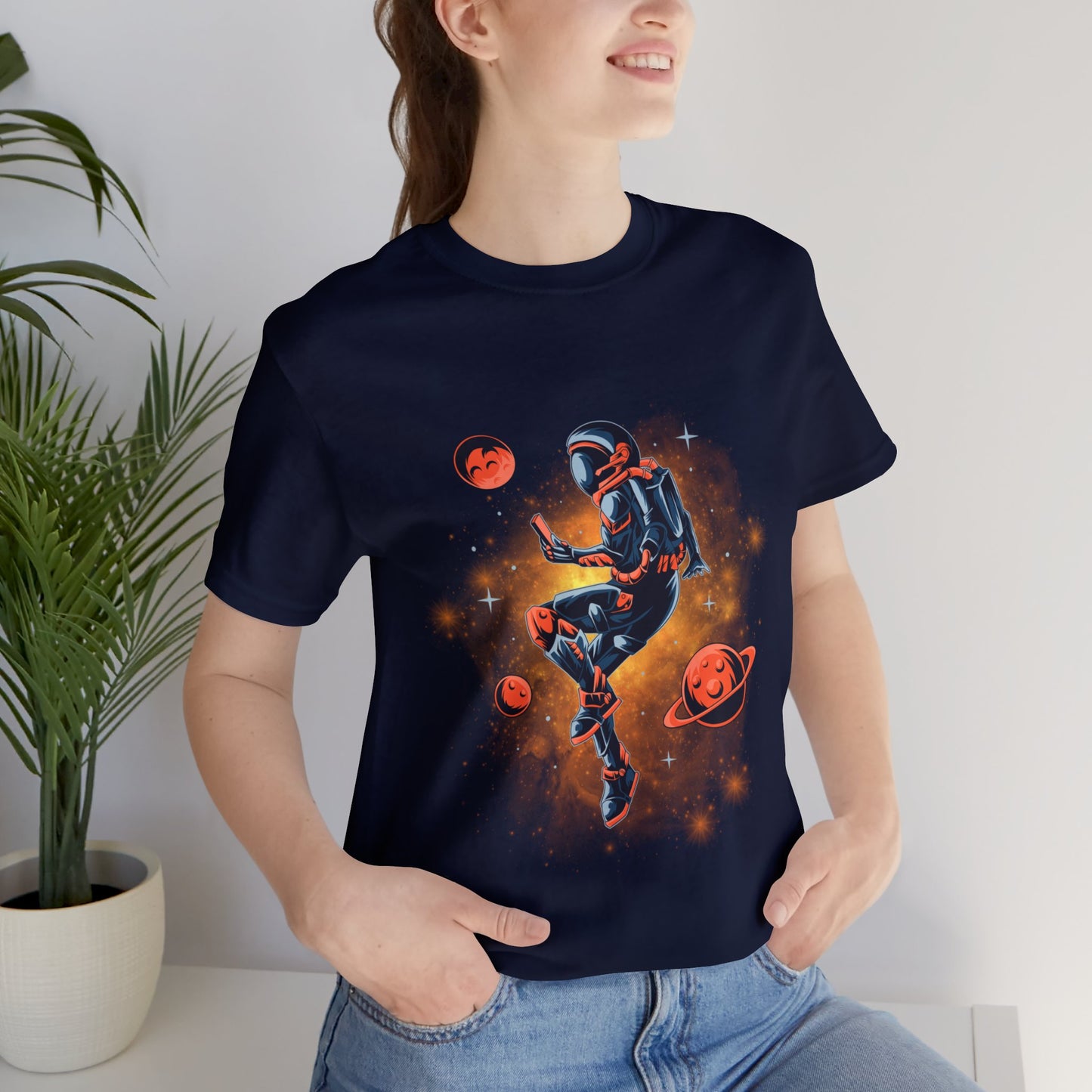 Beautiful Astronaut Jersey Short Sleeve T-Shirt for men and women