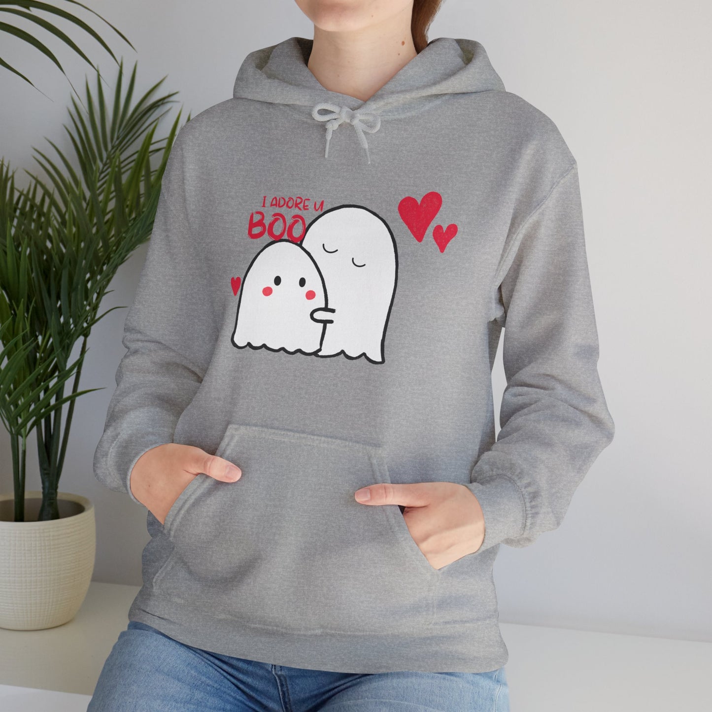 Cute i adore you my boo Heavy Hooded Sweatshirt for men and women