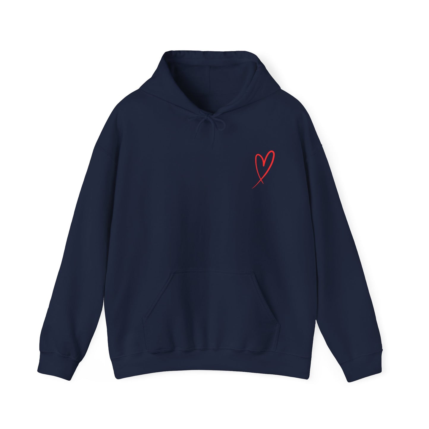 Red heart valentine's special Heavy Hooded Sweatshirt for men and women