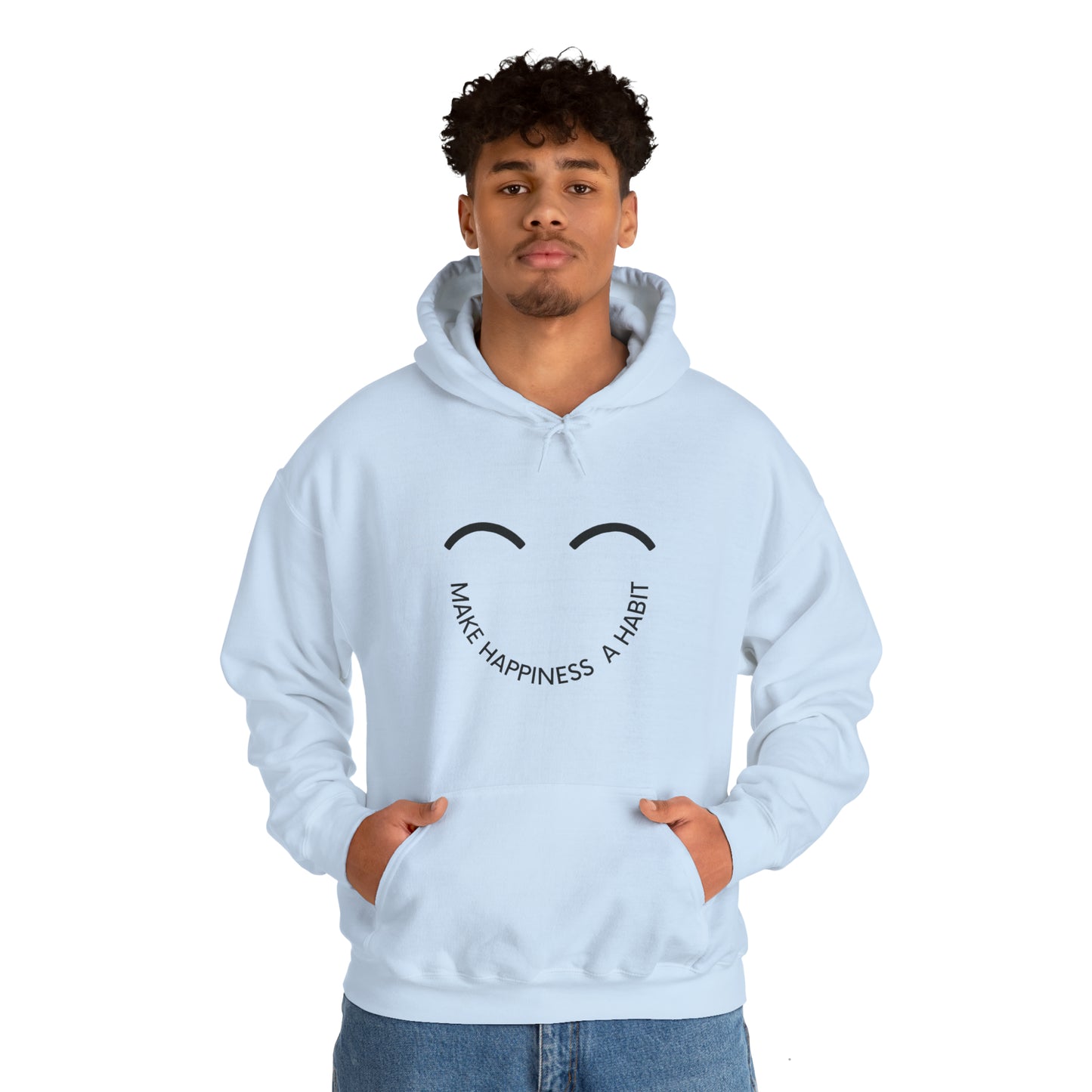 Make happiness a habit Heavy Blend™ Hooded Sweatshirt for men and women