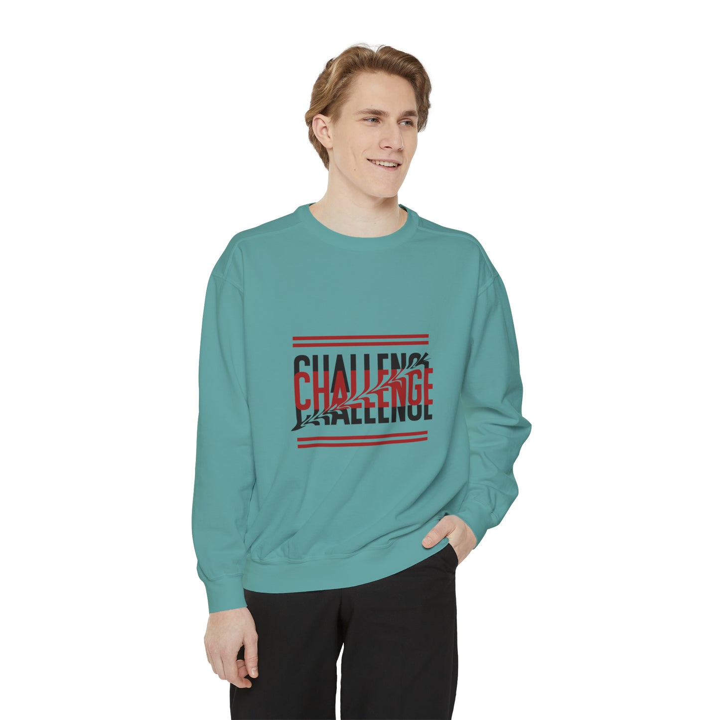 Beautiful Creative Challenge print men and women and  Garment-Dyed Sweatshirt