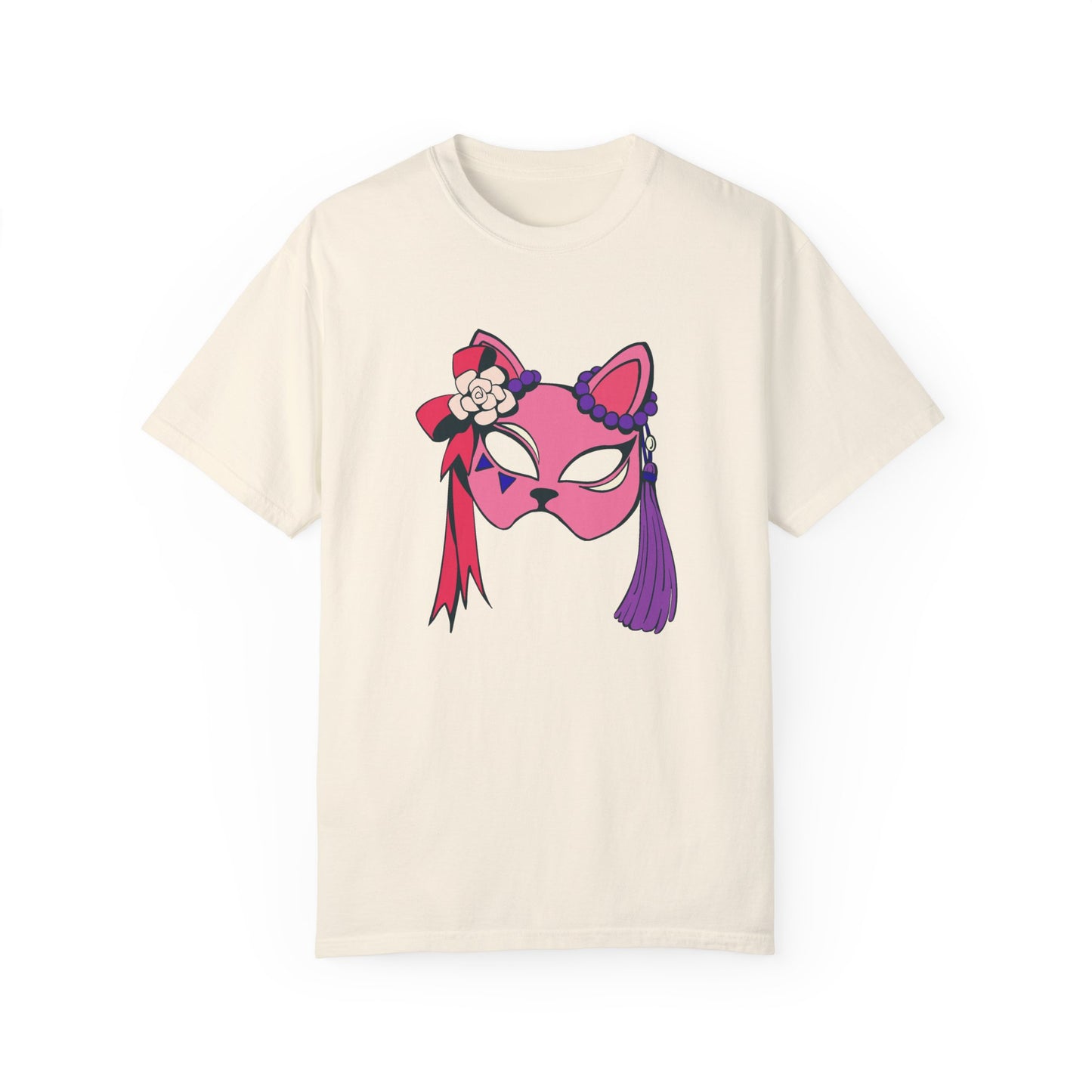 Beautiful cat mask artwork T-shirt for women