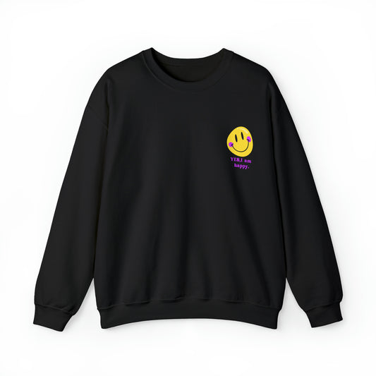 Yes, i am happy Heavy Blend™ Crewneck Sweatshirt for men and women