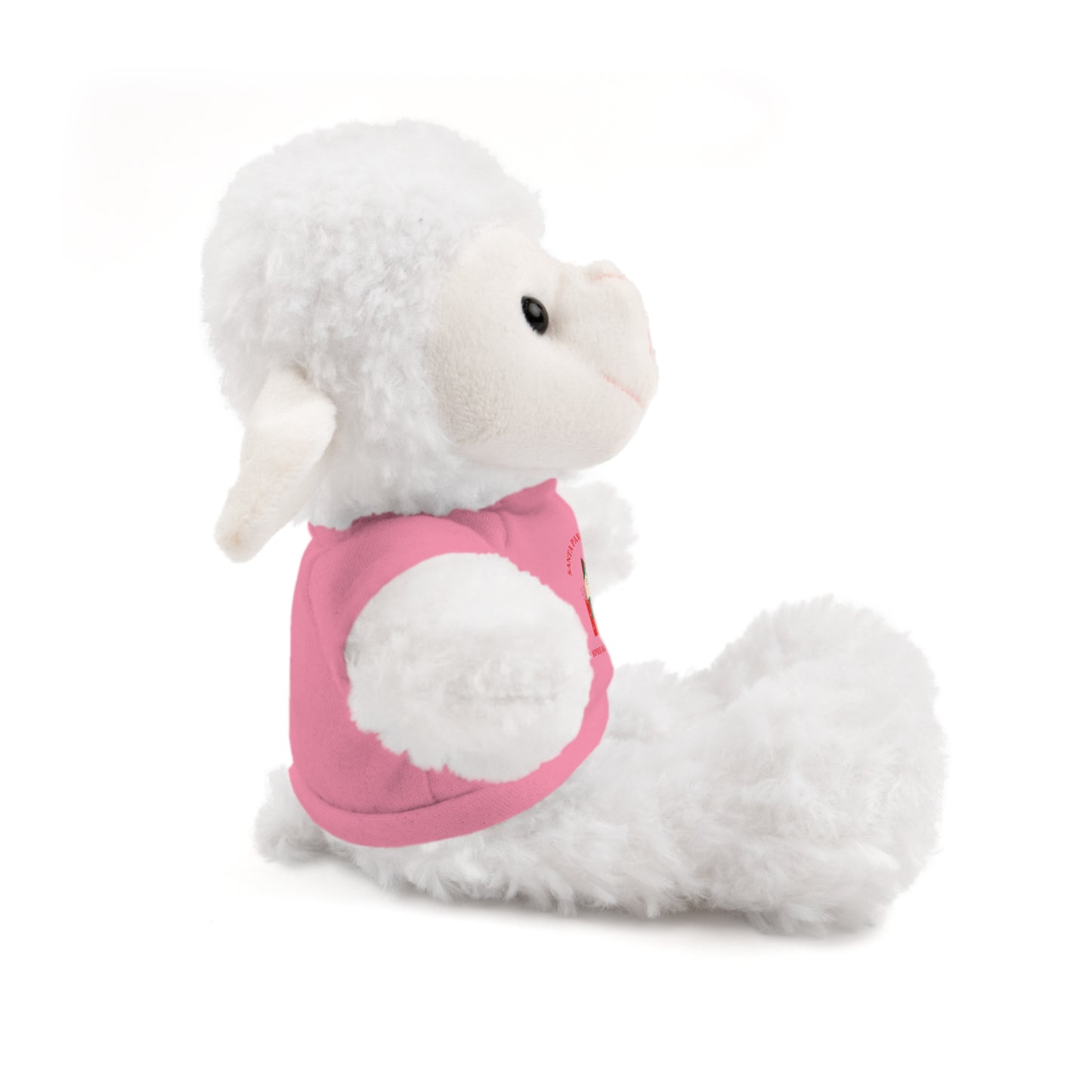 Cute sheep SANTA PAW IS HERE to spread good cheer soft toy